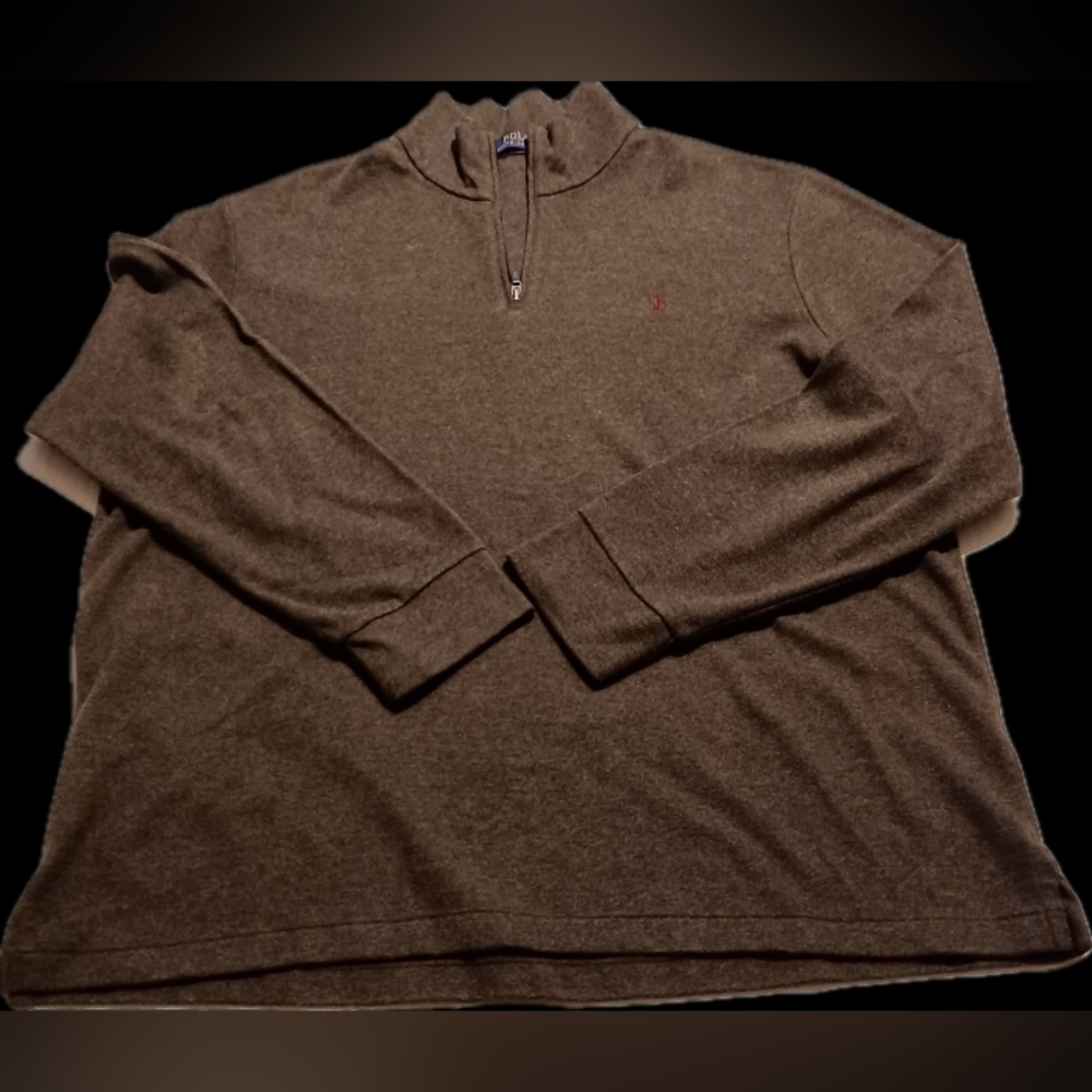 Polo Ralph Lauren Men's Dark Brown Partial Zip Pullover
